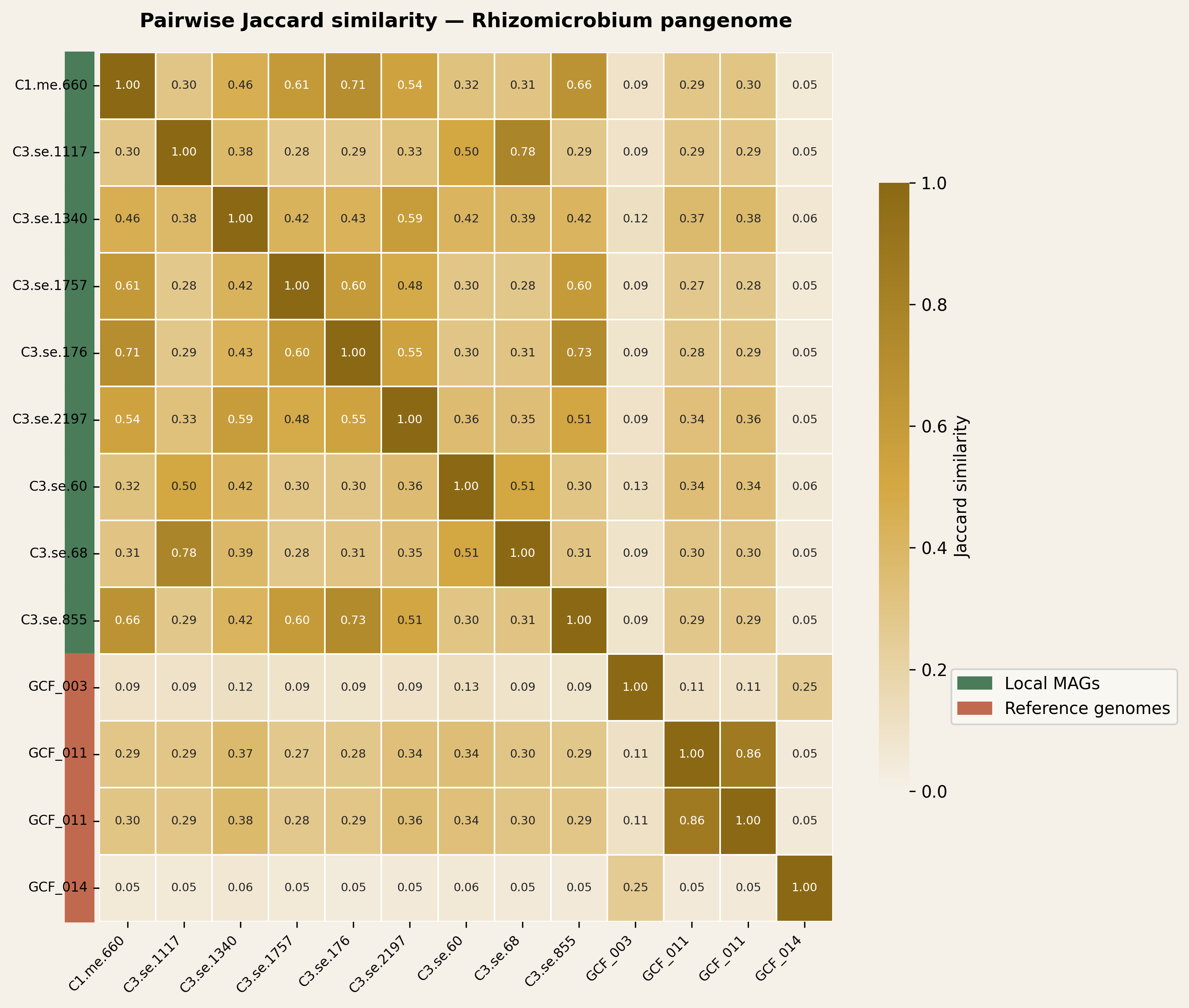 Rhizosphere Jaccard similarity under disease